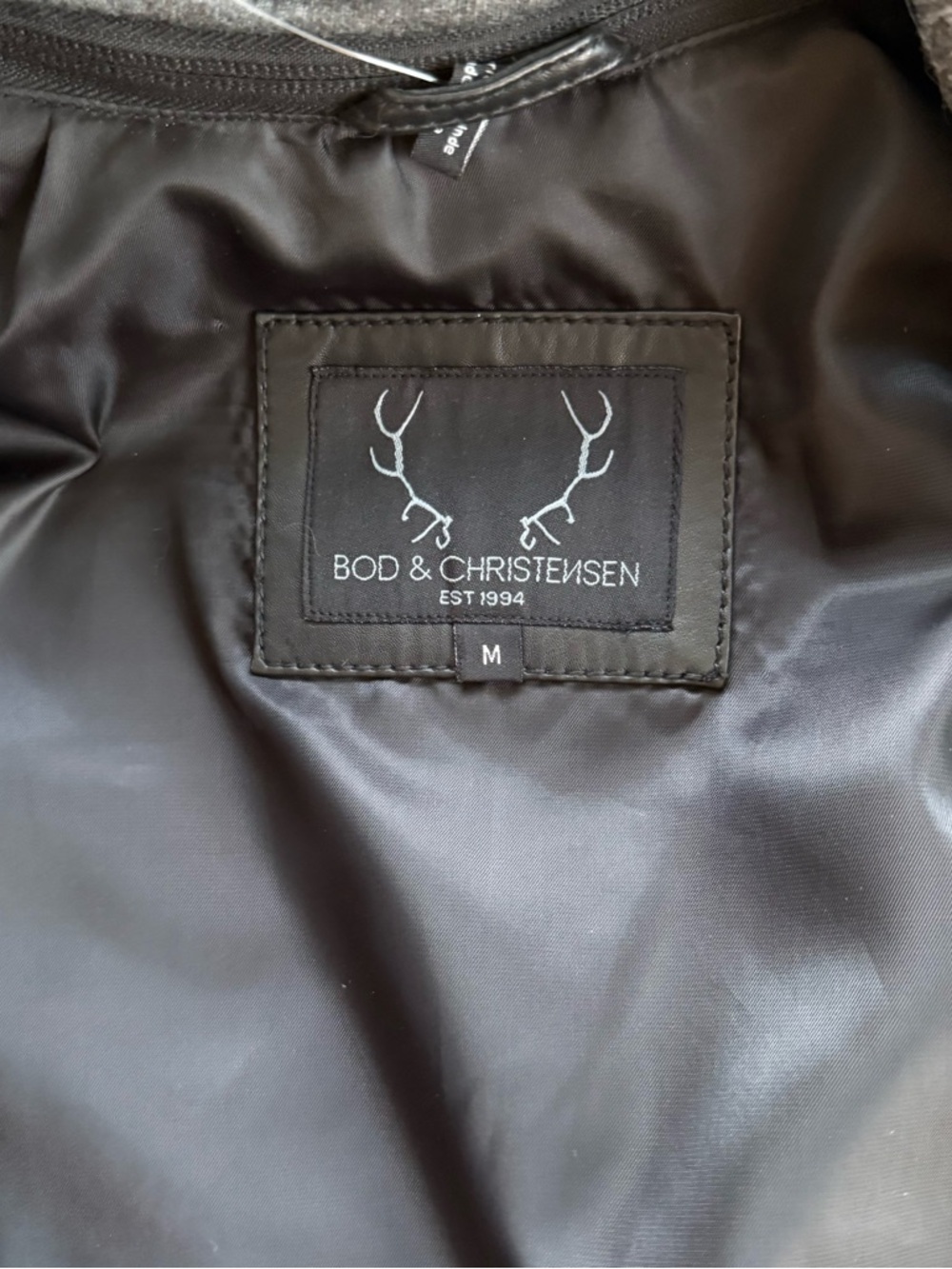 Women's Black Leather Hooded Asymmetrical Zip Jacket - Picture 5 of 6